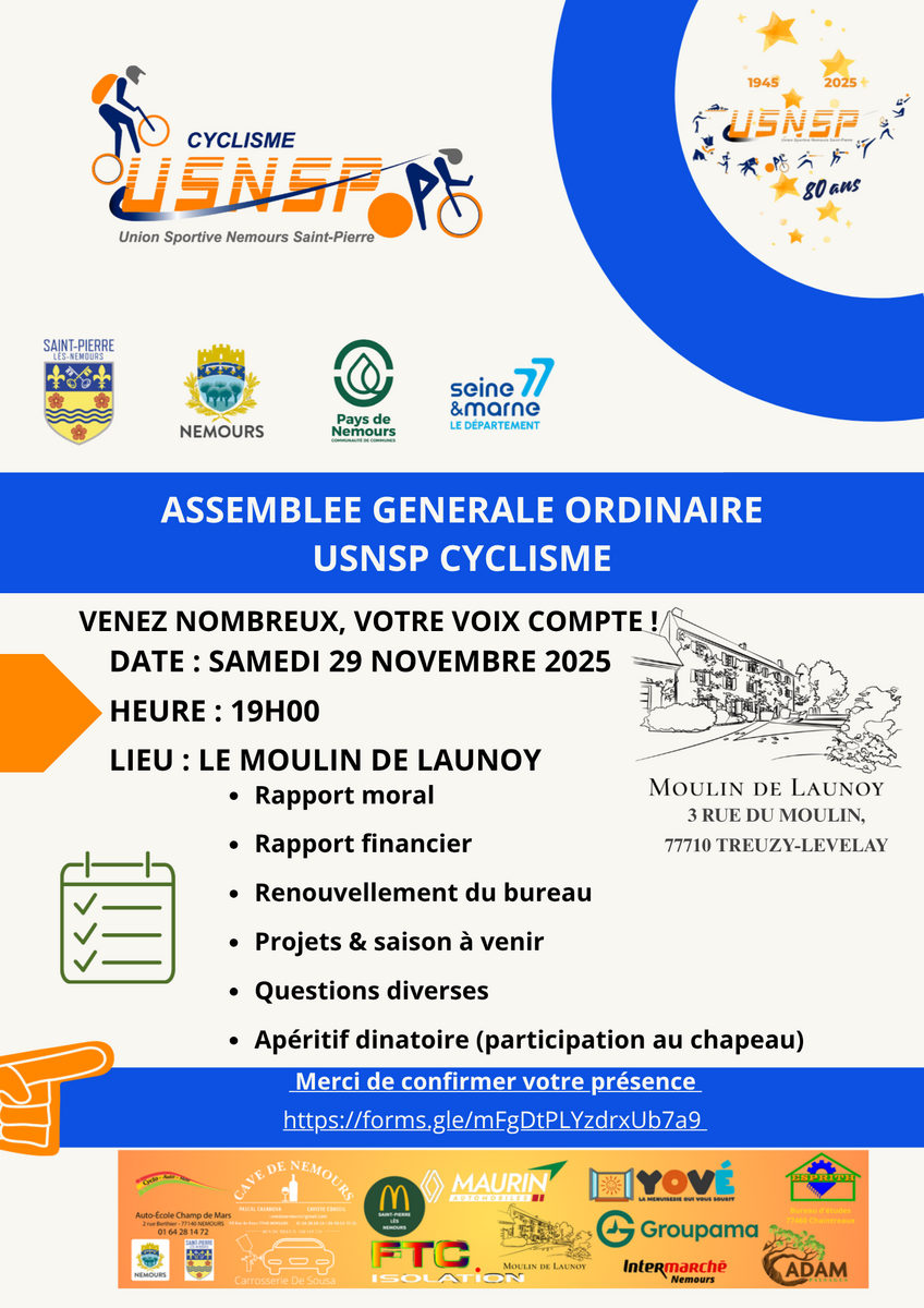 Assemblée Générale Ordinaire USNSP Cyclisme