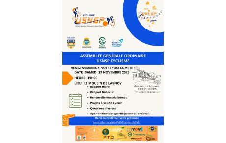 Assemblée Générale Ordinaire USNSP Cyclisme